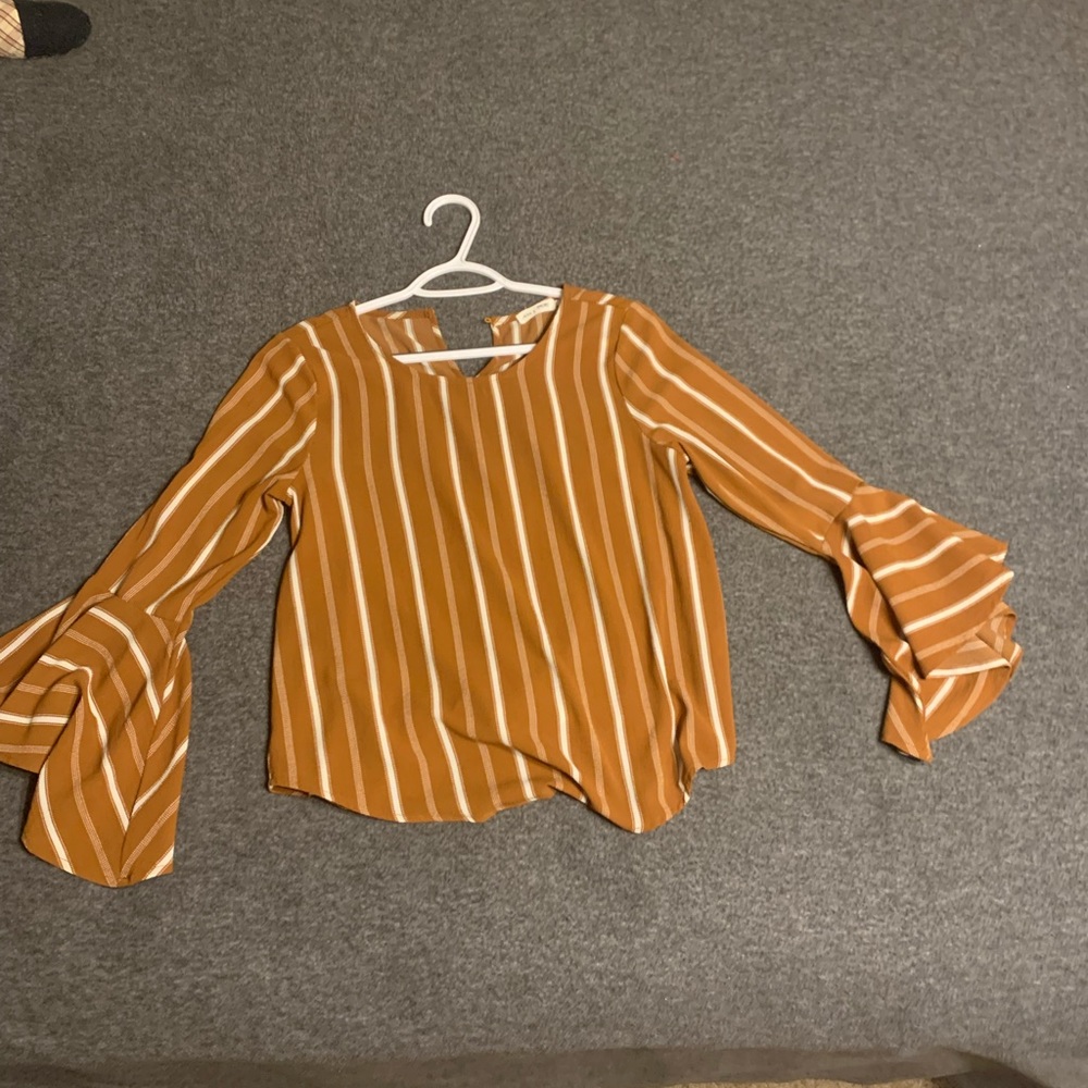 Orange and white stripe top